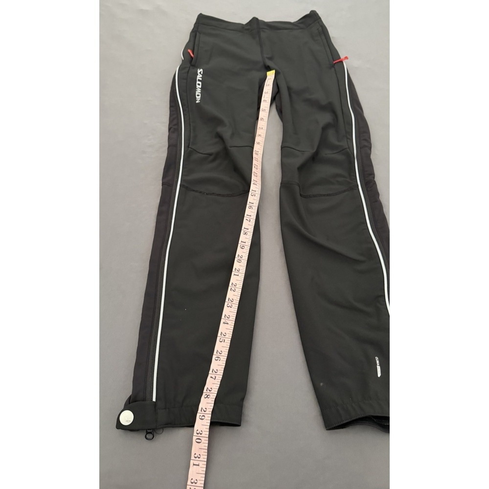 Salomón Technical Pants Womens Small Black Clima Wind Full Zipper Sides Stretch - Picture 6 of 16